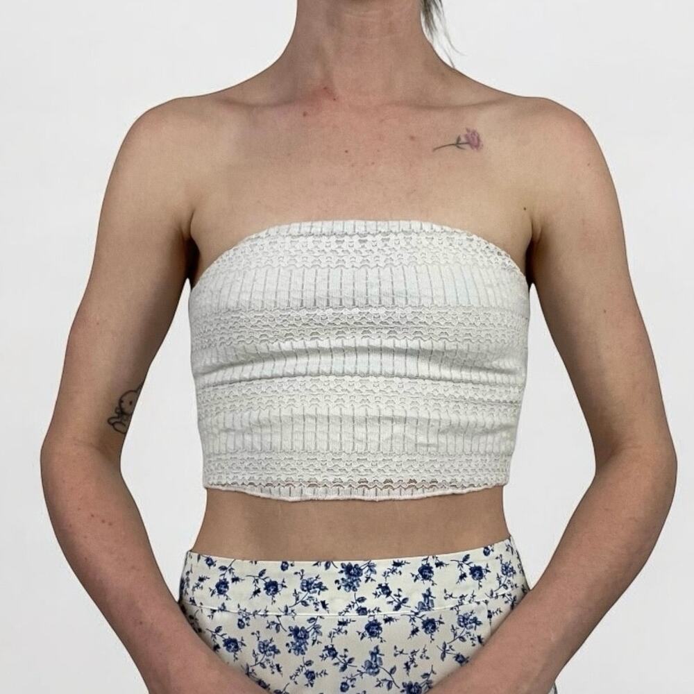 💙3 for $15 Glassons White Lace Strapless Cropped Bandeau Top